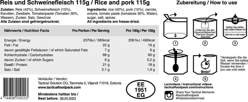 Reis und Schweinefleisch