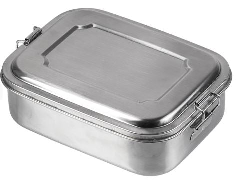 Survival Notfall Box / LUNCHBOX STAINLESS STEEL 18X14X6,5CM